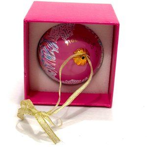 LILLY PULITZER 2016 hot pink DRAGONFRUIT sea life Glass Christmas Ornament